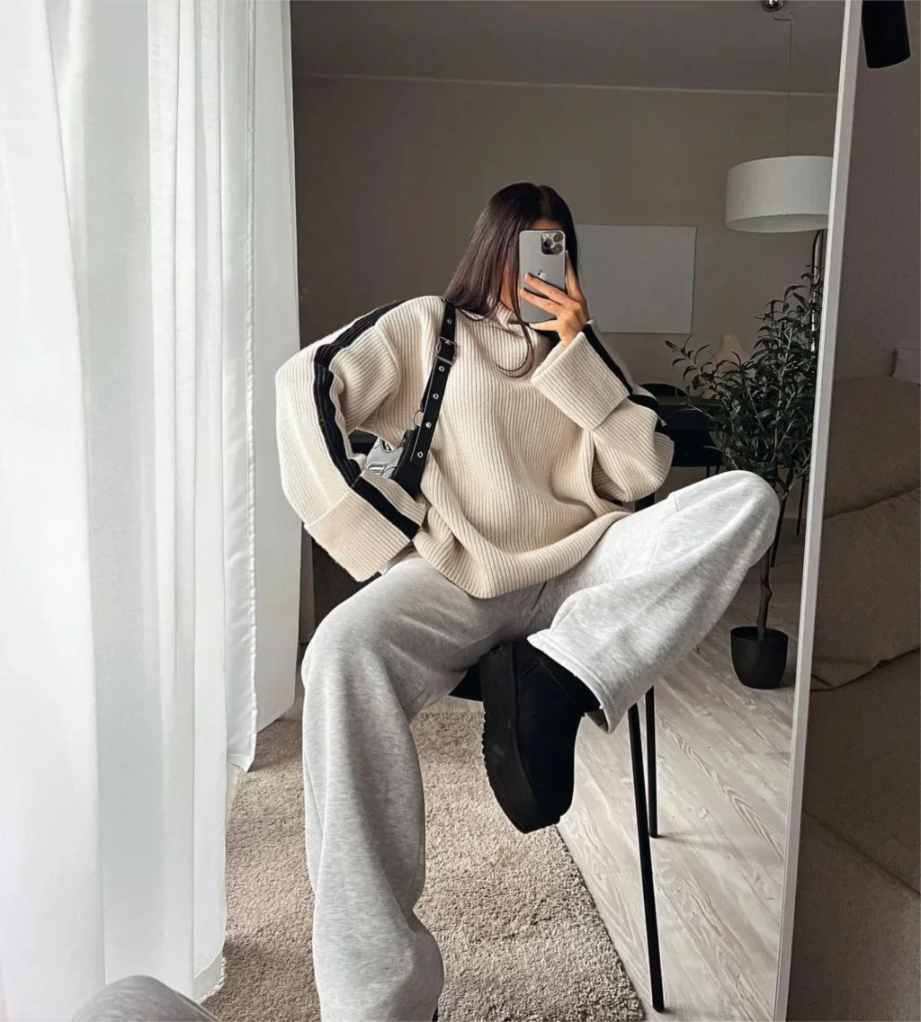 Levoire | Coupe Décontractée Pull À Col Roulé Pull En Tricot Vêtements Pour Femmes L