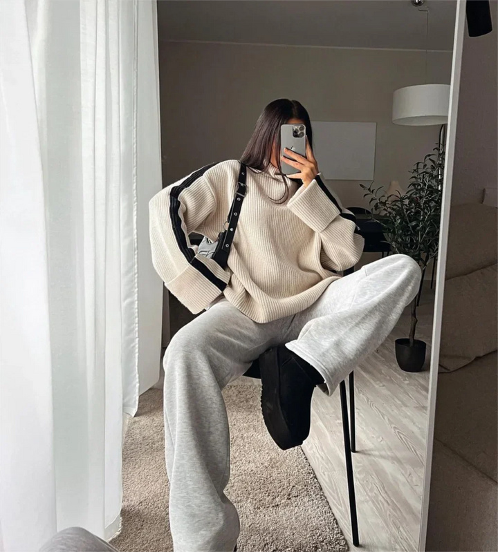 Levoire | Coupe Décontractée Pull À Col Roulé Pull En Tricot Vêtements Pour Femmes L