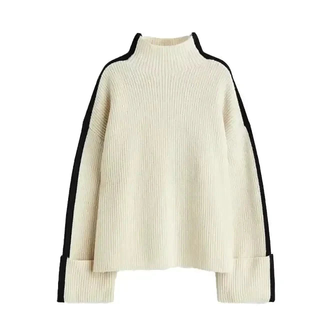 Levoire | Coupe Décontractée Pull À Col Roulé Pull En Tricot Vêtements Pour Femmes