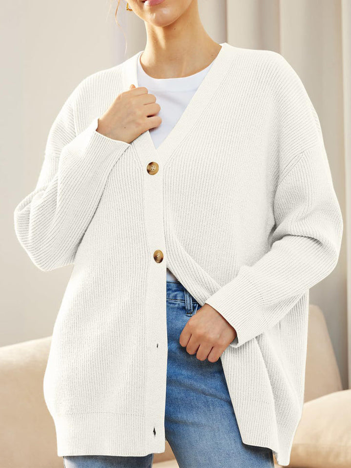 Levoire | Gilet Femme En Tricot Avec Patte De Boutonnage Et Décolleté En V Ivoire