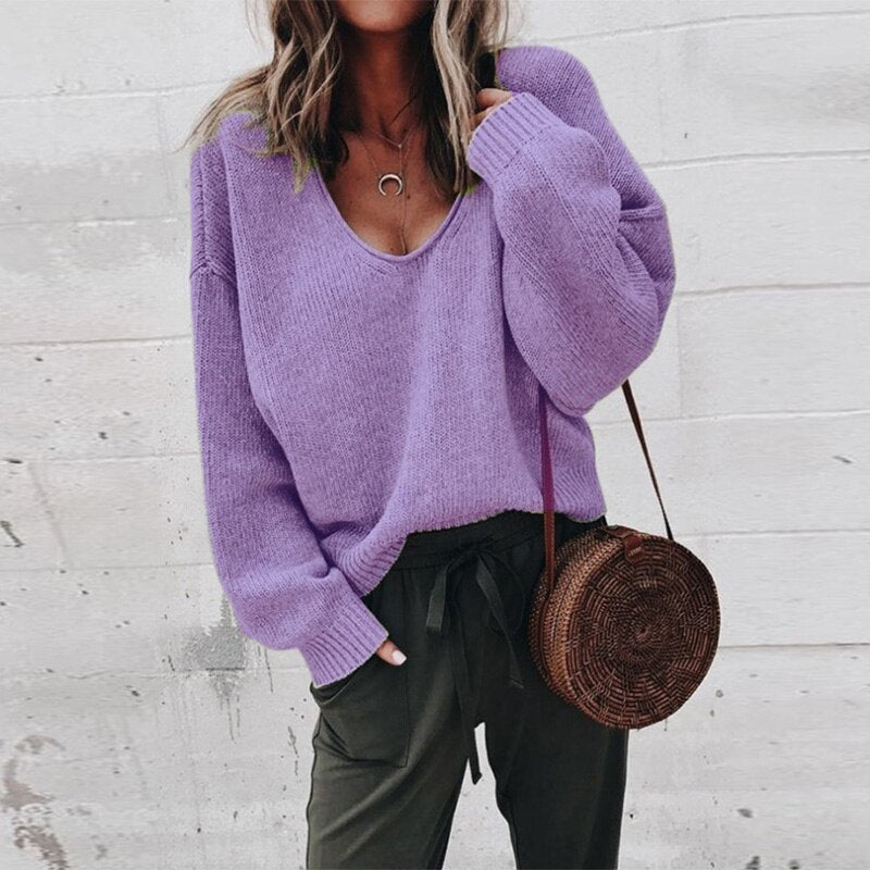 Levoire | V-Cou Modèle Décontracté Pull À Tricoter Damenstrickwaren Lilas