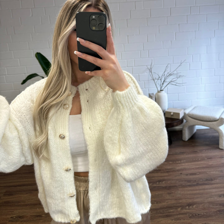 Levoire | Gros Bouton De Fermeture Gilet Tricoté Gilet Pour Femmes
