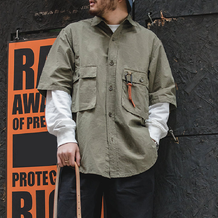 Levoire | Chemise D'Extérieur Vintage À Manches Courtes