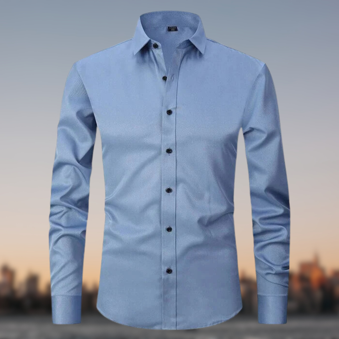 Levoire | T-shirt extensible sans plis Bleu clair