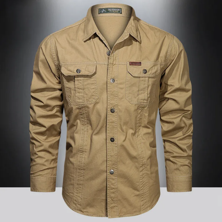 Levoire | Chemise cargo en coton Kaki