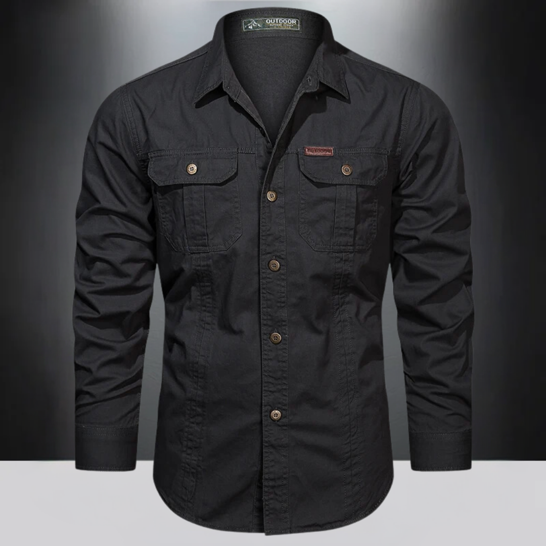 Levoire | Chemise cargo en coton Noir