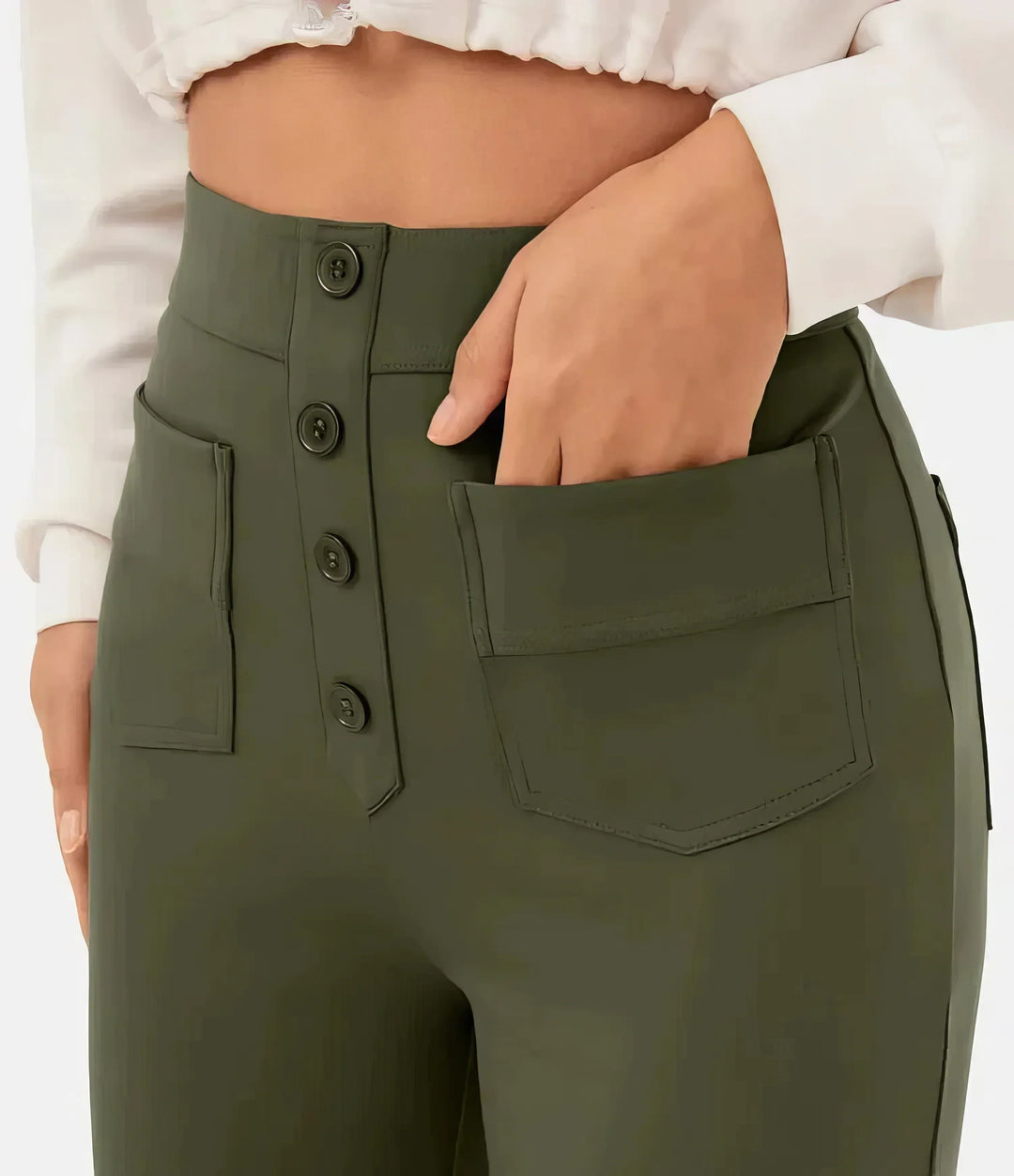 Levoire | Pantalons Taille Haute Pour Femmes Vert