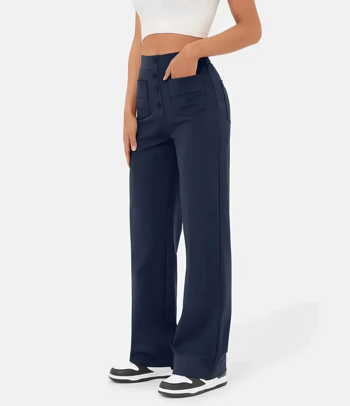 Levoire | Pantalons Taille Haute Pour Femmes Bleu marine