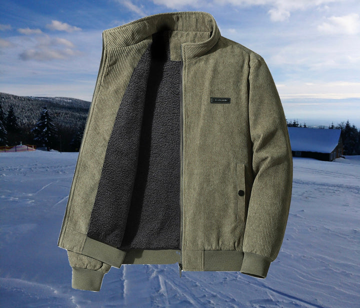 Levoire | Veste En Coton Côtelé Pour Hommes Olivier