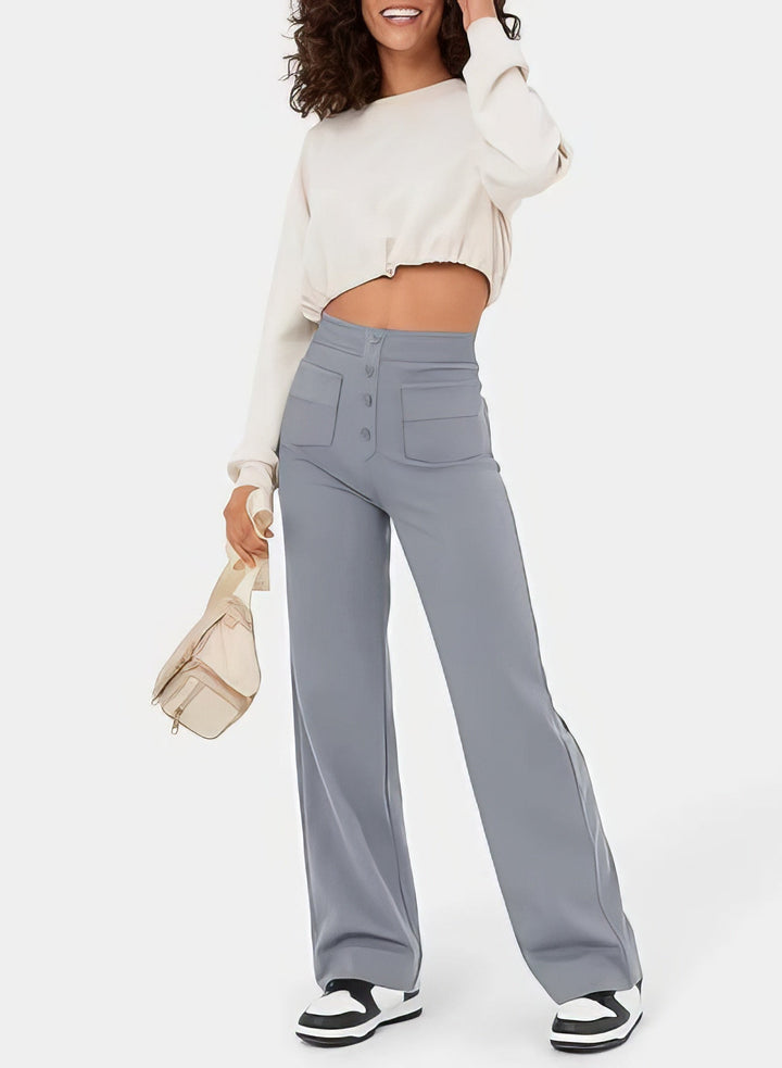 Levoire | Pantalons Taille Haute Pour Femmes Gris