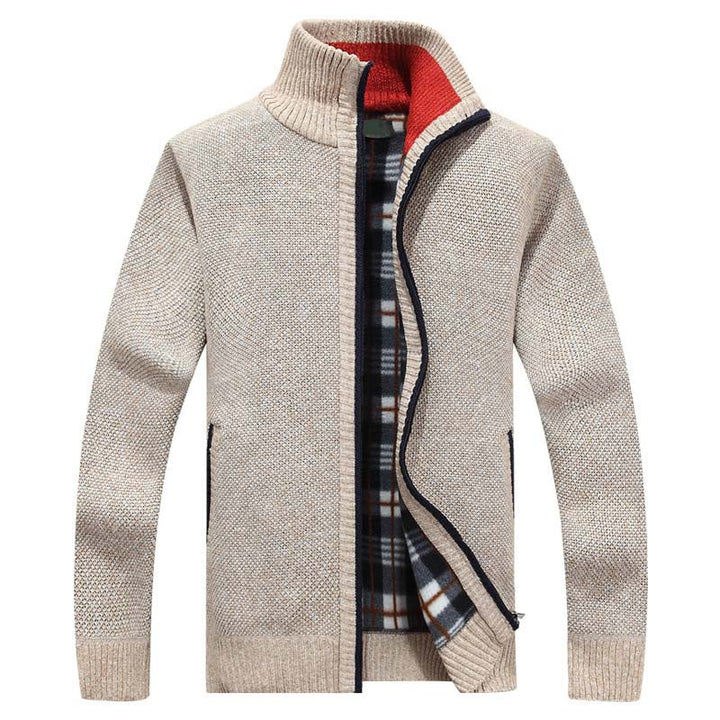 Levoire | Veste En Tricot Pour Hommes Avec Doublure En Polaire Beige