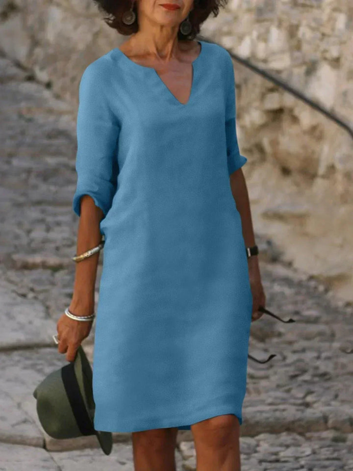 Levoire | Robe V-Cou Élégante Pour Toutes Les Occasions Bleu clair