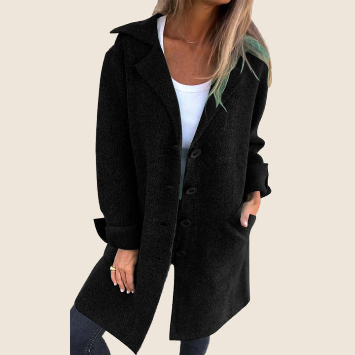 Levoire | Manteau Casual Oversize Avec Revers Noir