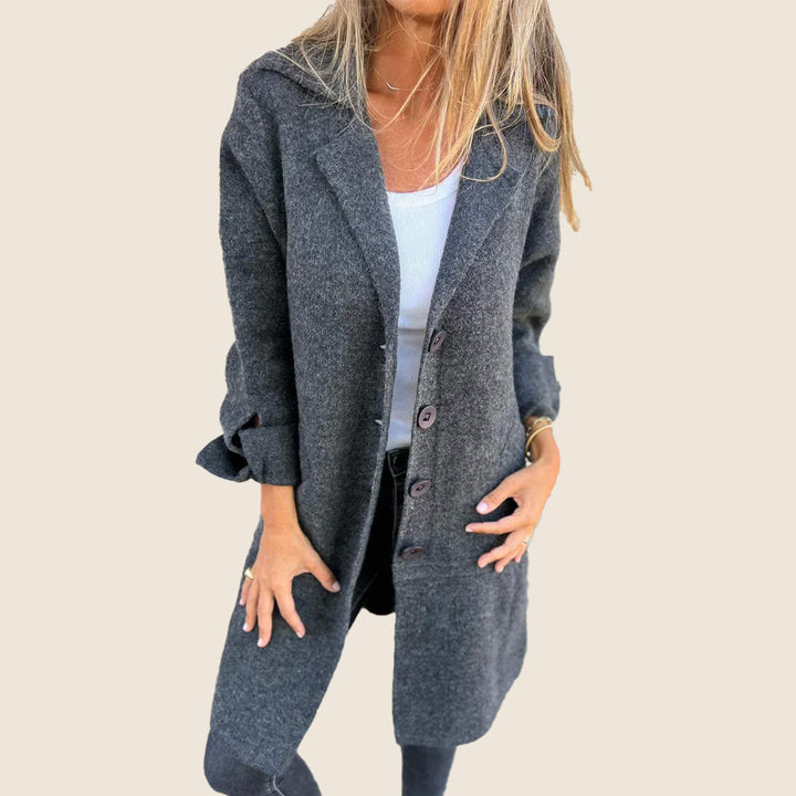 Levoire | Manteau Casual Oversize Avec Revers Gris