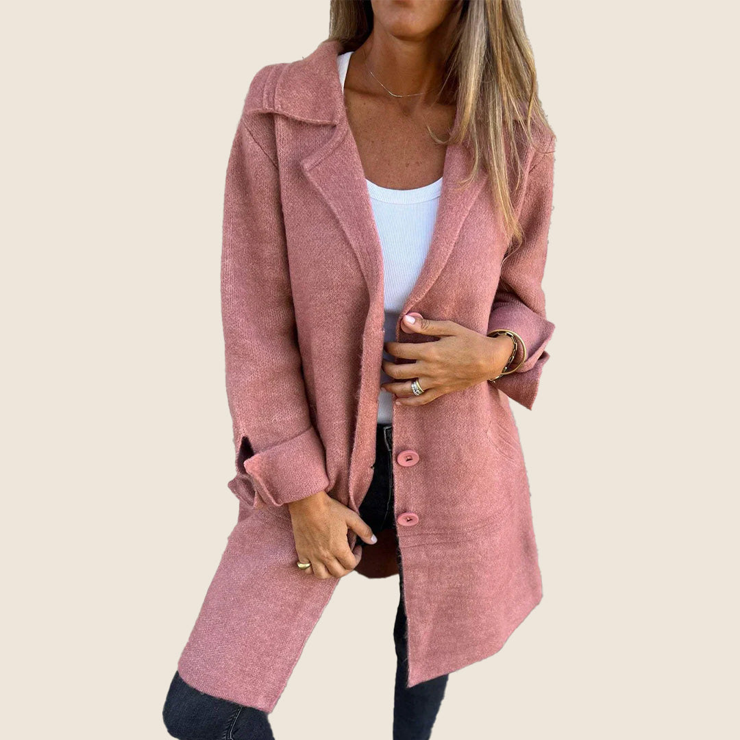 Levoire | Manteau Casual Oversize Avec Revers Rose