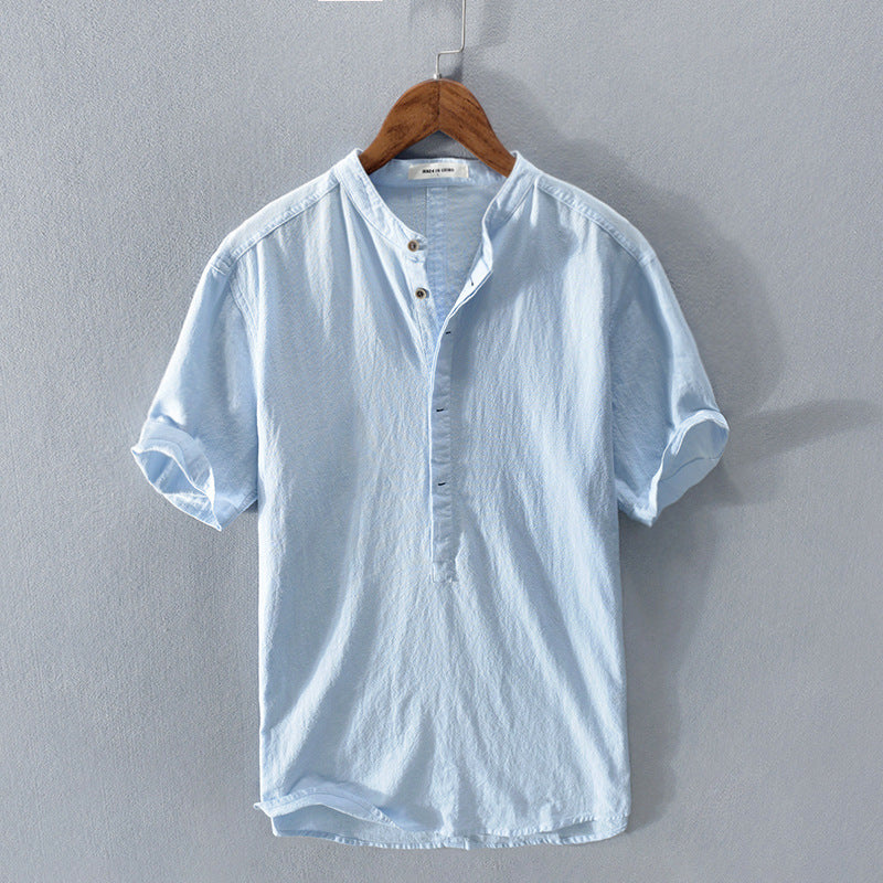 Levoire | Chemise en Lin Décontractée Style Chic Bleu clair