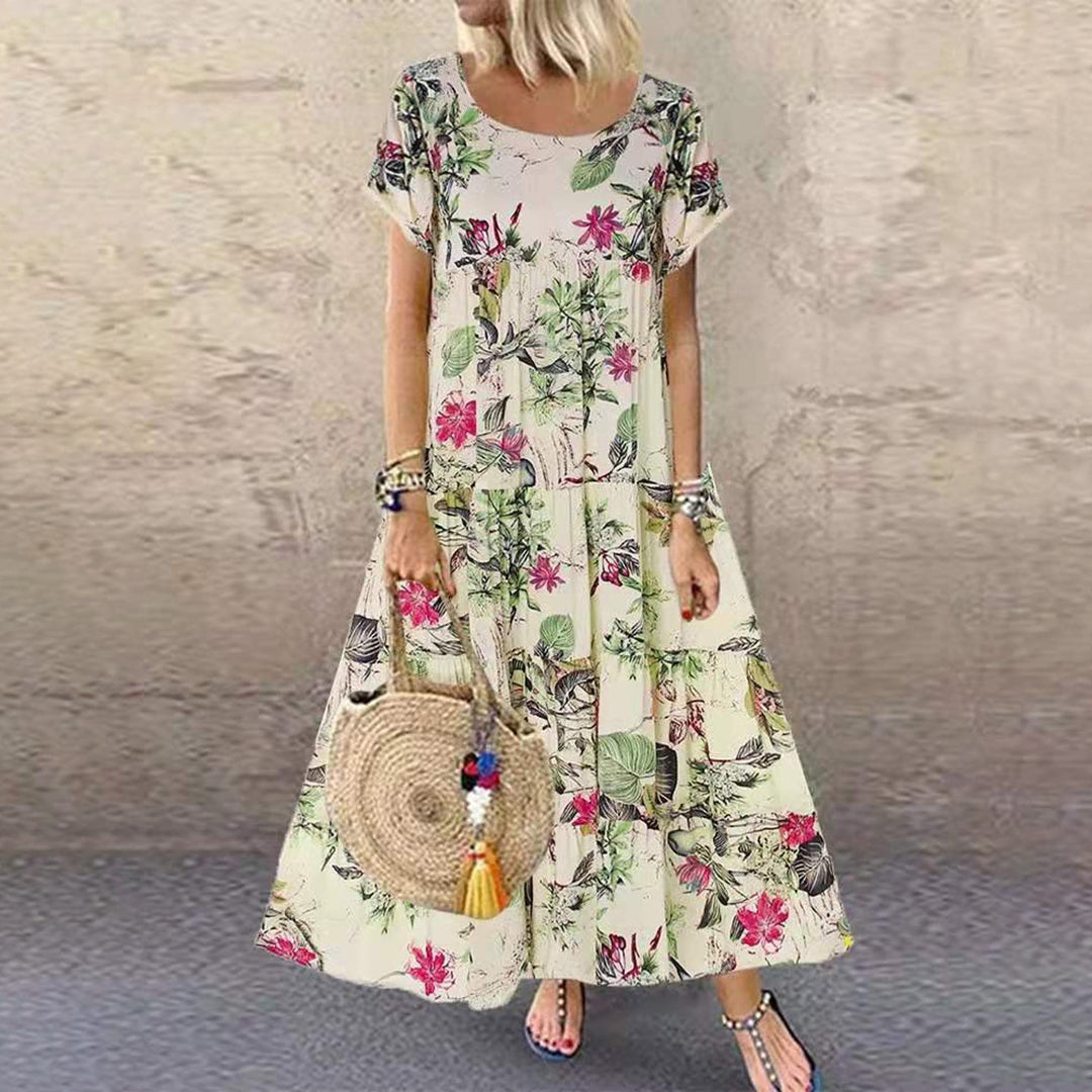 Levoire | Robe Longue À Fleurs Style Vintage Lilas