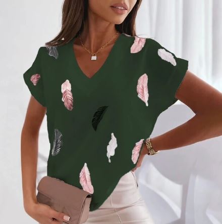 Levoire | Mode T-Shirt Avec Col En V Vert