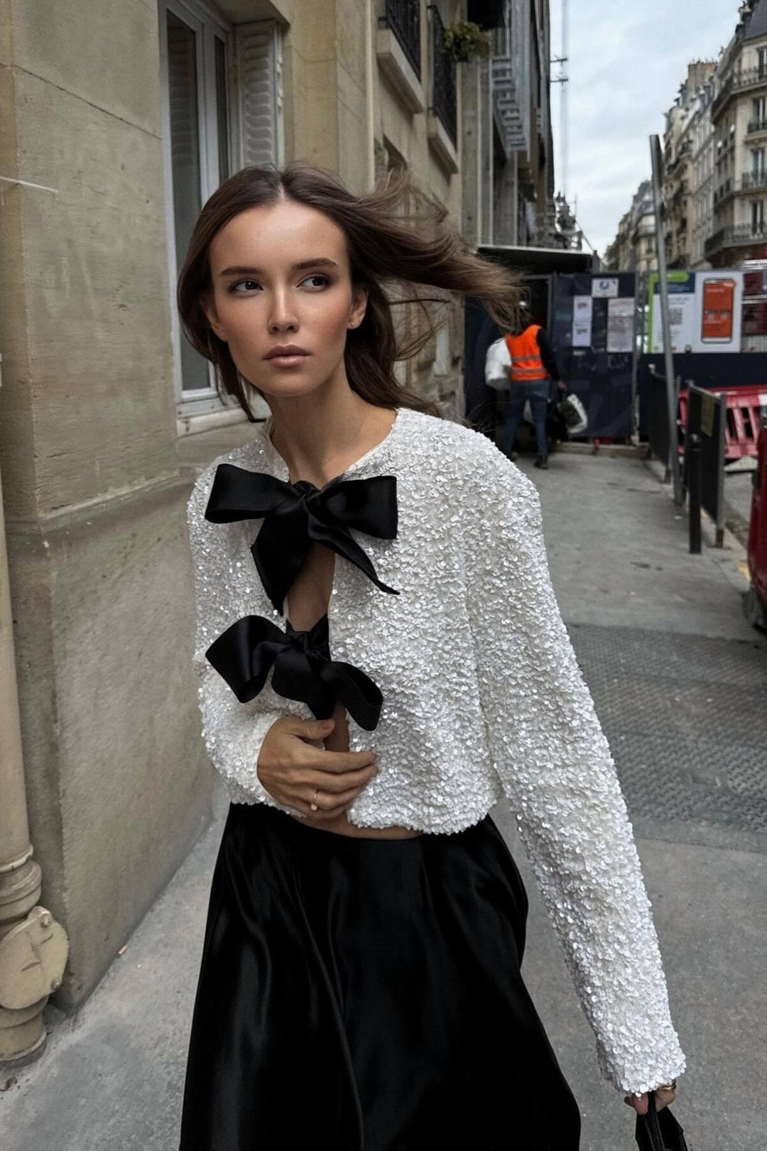 Levoire | Manches Longues Bande Devant Paillettes Chemisier Femme Chemisier