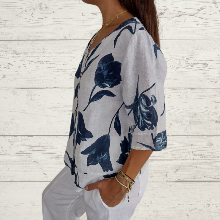Levoire | T-Shirt En Jersey Imprimé À Décolleté En V