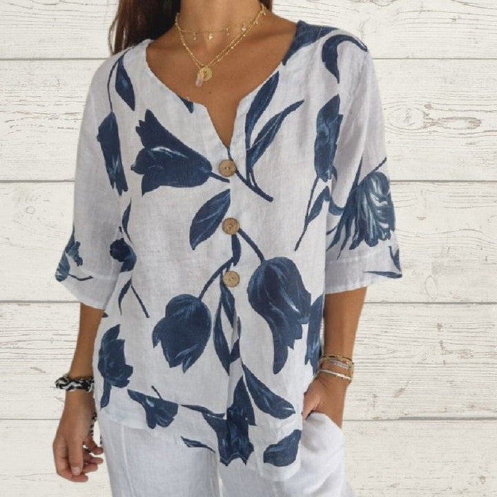 Levoire | T-Shirt En Jersey Imprimé À Décolleté En V