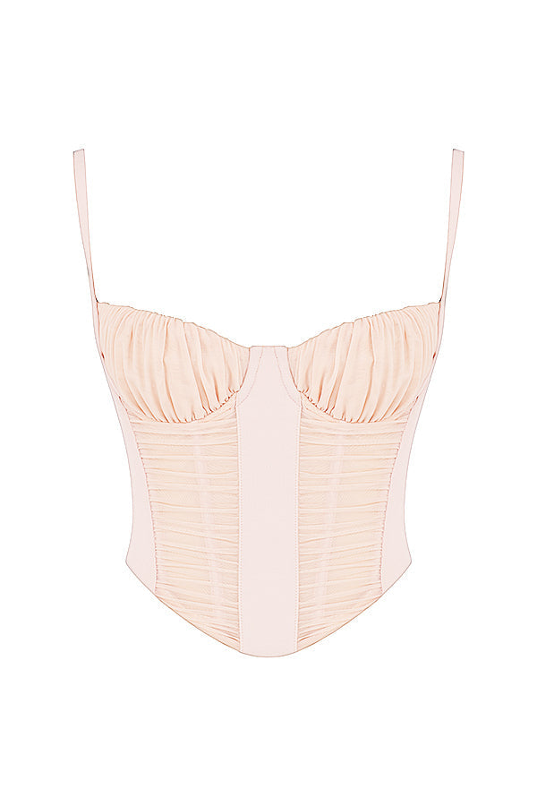 Levoire | Corset Pêche Rassemblé Avec Des Détails Romantiques