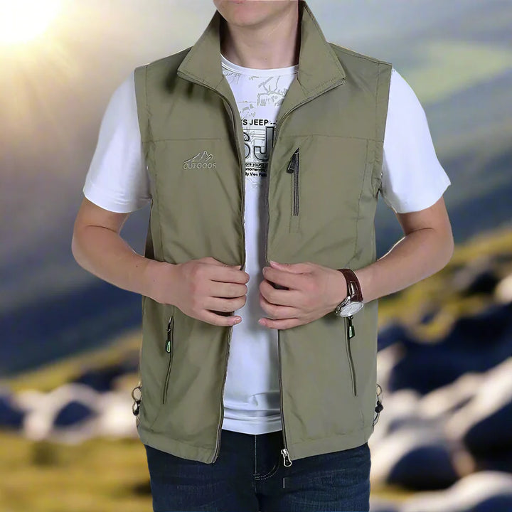 Levoire | Gilet Multifonction Léger Avec Poches Pour Hommes Khaki