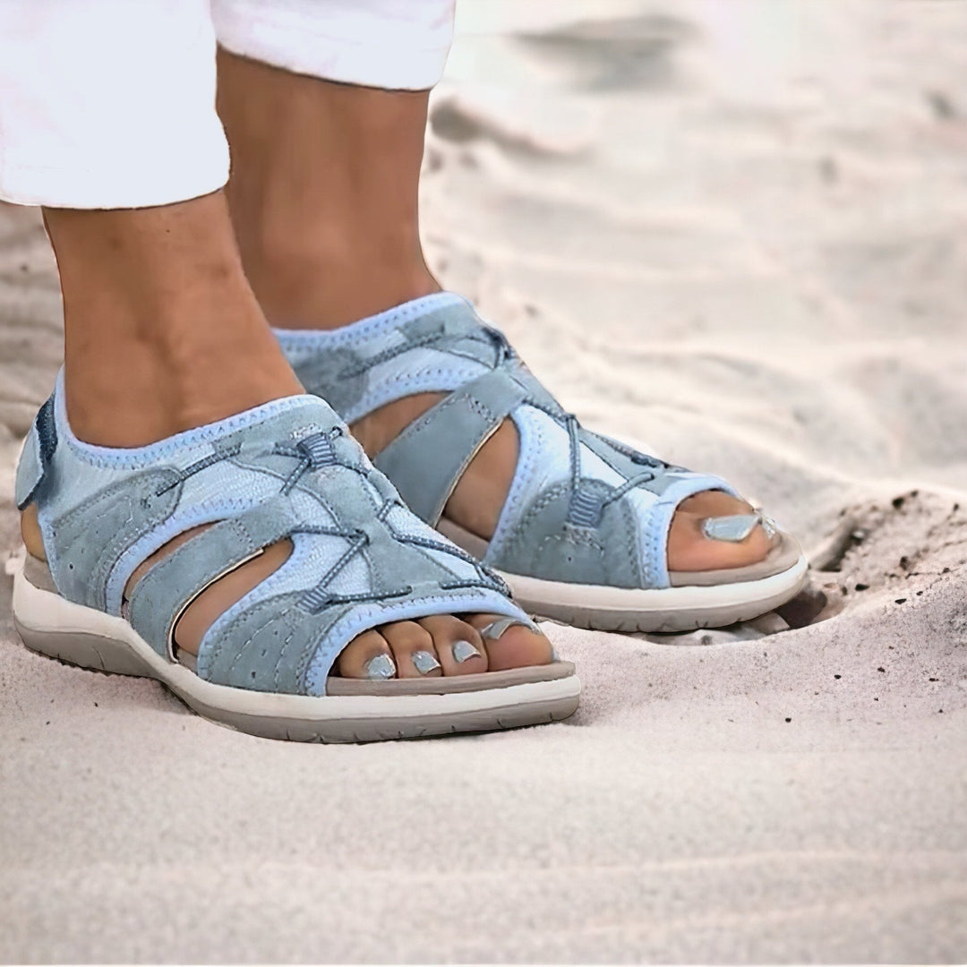 Levoire | Sandale D'Été Confortable Avec Orteils Ouverts Pour Femmes Gris bleu