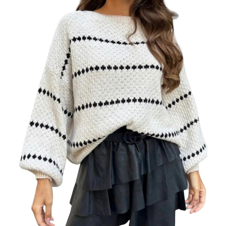 Levoire | Pull Oversized À Col Rond À Manches Longues Blanc Une taille