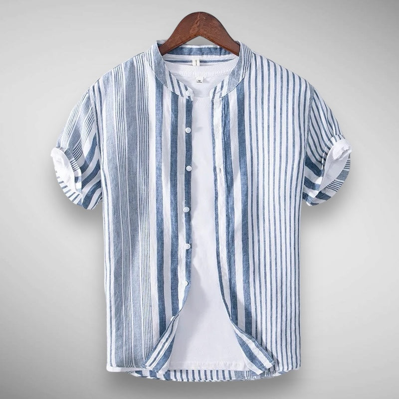 Levoire | Élégante Chemise Rayée De Loisir Bleu