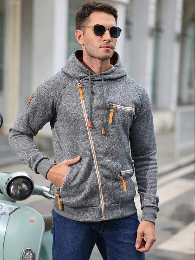 Levoire | Moderne De Printemps Veste À Capuche Pour Hommes Gris foncé