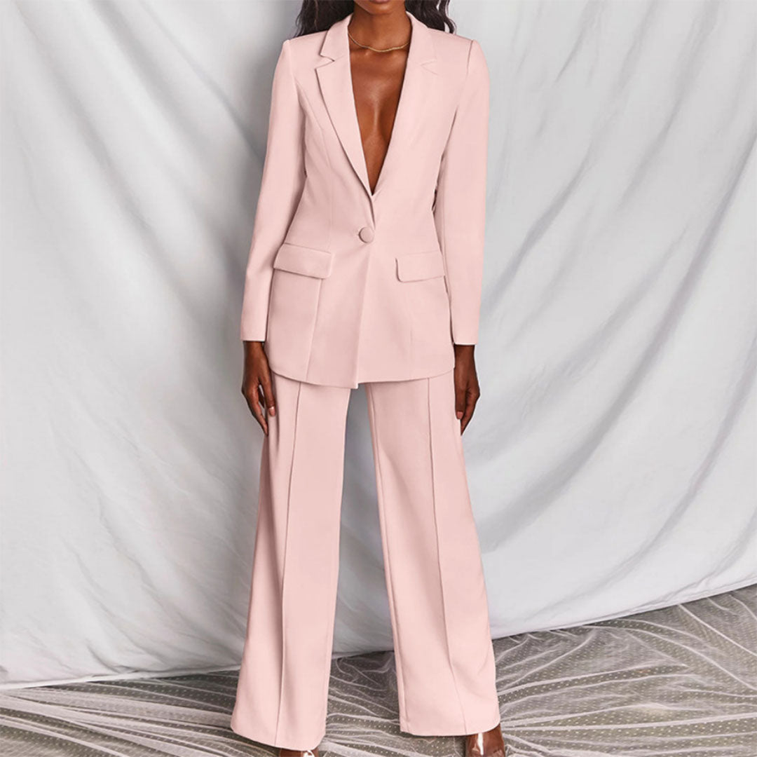 Levoire | Ensemble Chic Blazer et Pantalon Femme Rosa