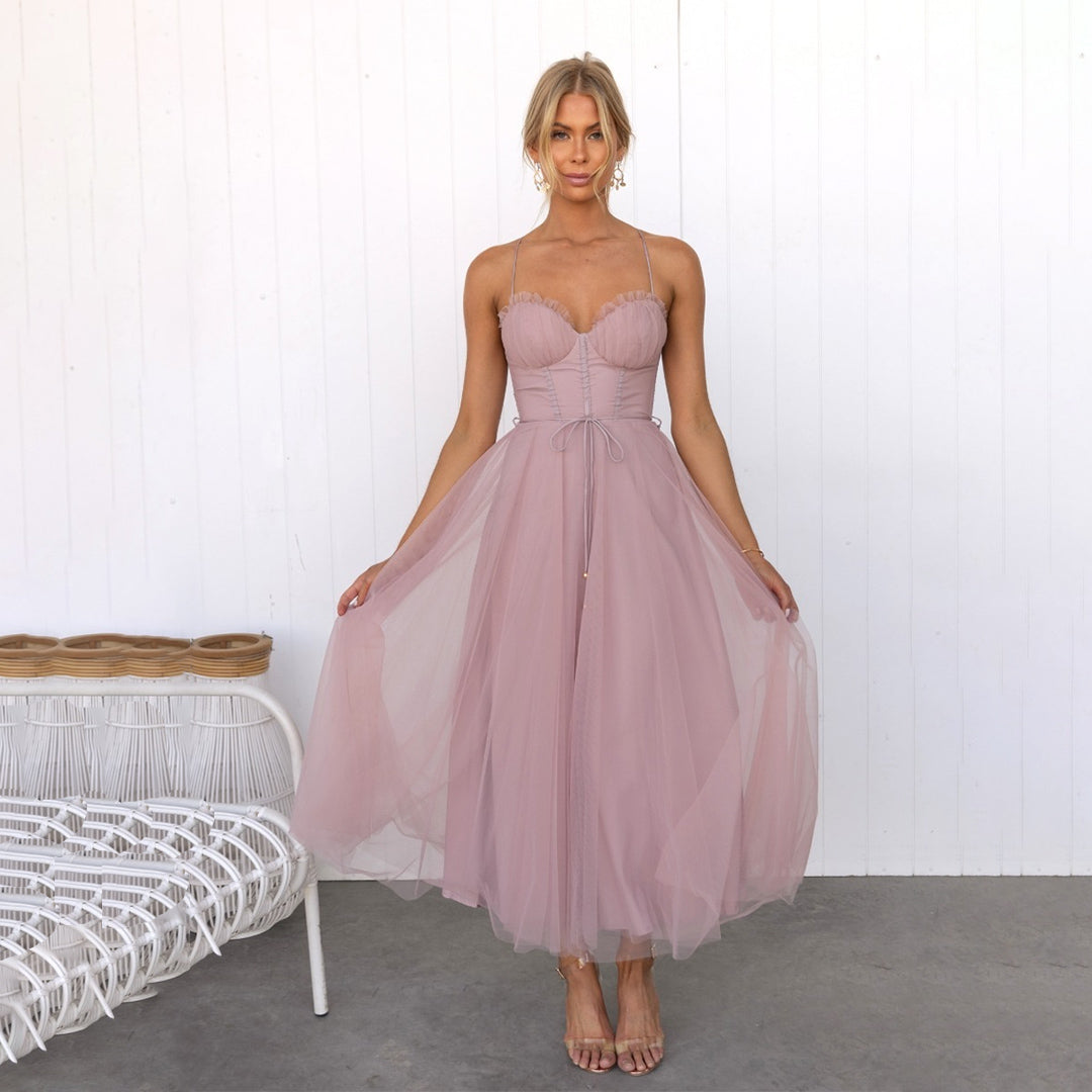 Levoire | Luxe Midi Dress With Off-The-Shoulder And Spaghetti Straps