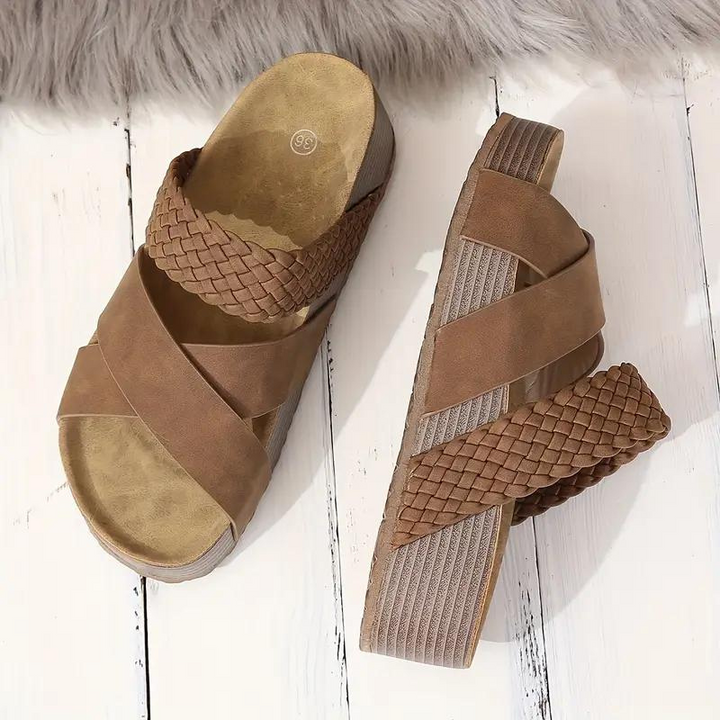 Levoire | Slip On Bande Croisée Chaussures D'Été Sandales Pour Femmes