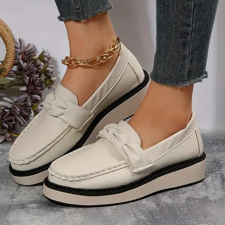 Levoire | Chaussures plates à bride cheville antidérapantes rondes et fiables Abricot