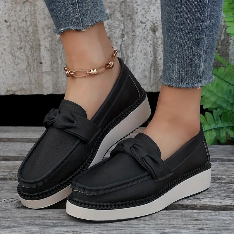 Levoire | Chaussures plates à bride cheville antidérapantes rondes et fiables Noir