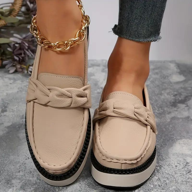 Levoire | Chaussures plates à bride cheville antidérapantes rondes et fiables Beige