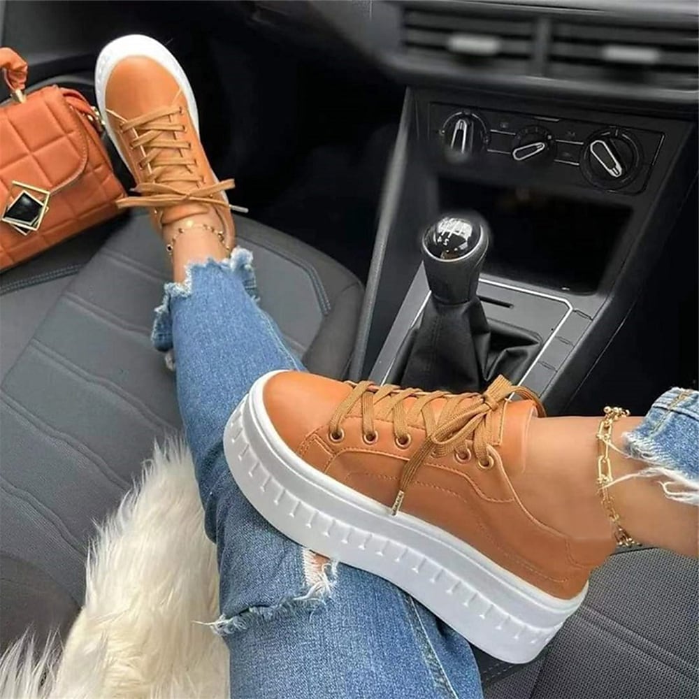Levoire | Femme Chaussures À Lacets Confortables Avec Semelle Épaisse Braun