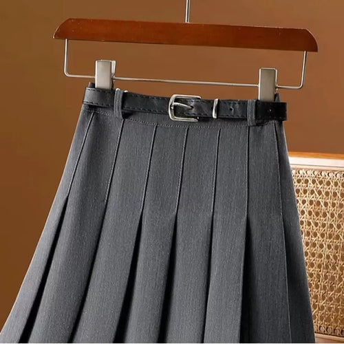 Levoire | Ceinture Taille Haute Jupe Longue Jupe Plissée