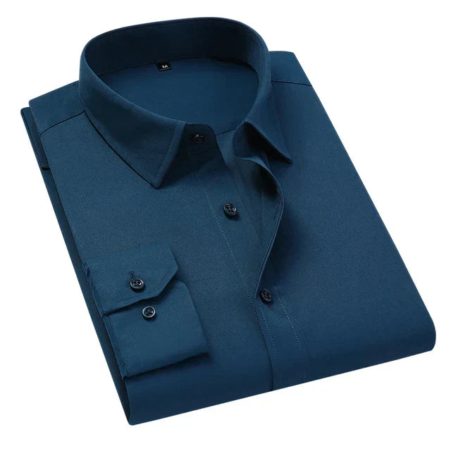 Levoire | Chemise Formelle À Manches Longues Pour Hommes Avec Poche Bleu marine