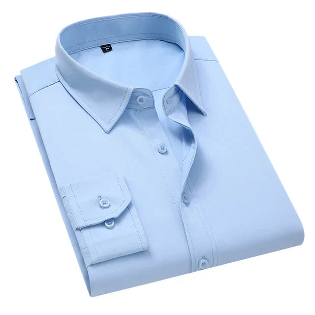 Levoire | Chemise Formelle À Manches Longues Pour Hommes Avec Poche Bleu ciel