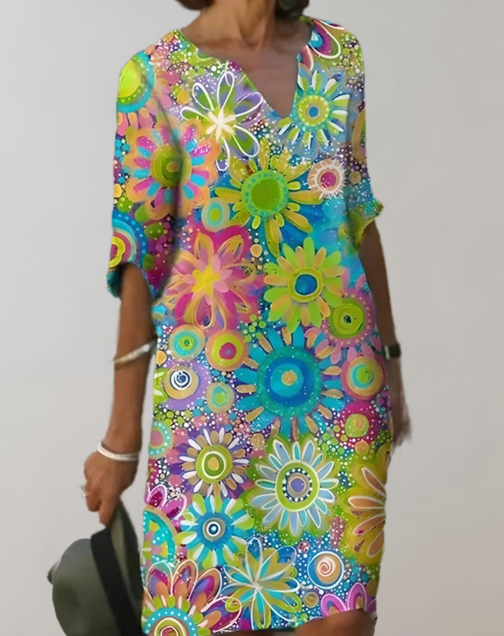 Levoire | Robe D'Été Imprimé Floral Légère Polyester Vert