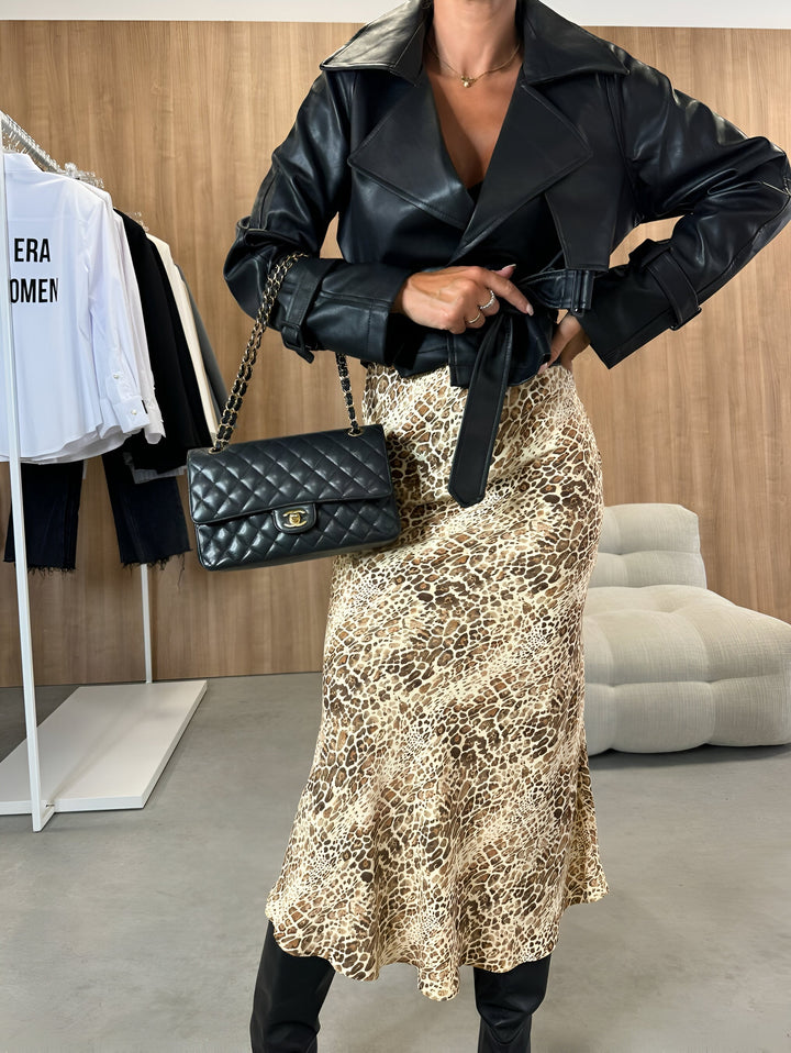 Levoire | Jupe Audacieuse Avec Motif Animal Et Taille Haute Pour Femmes