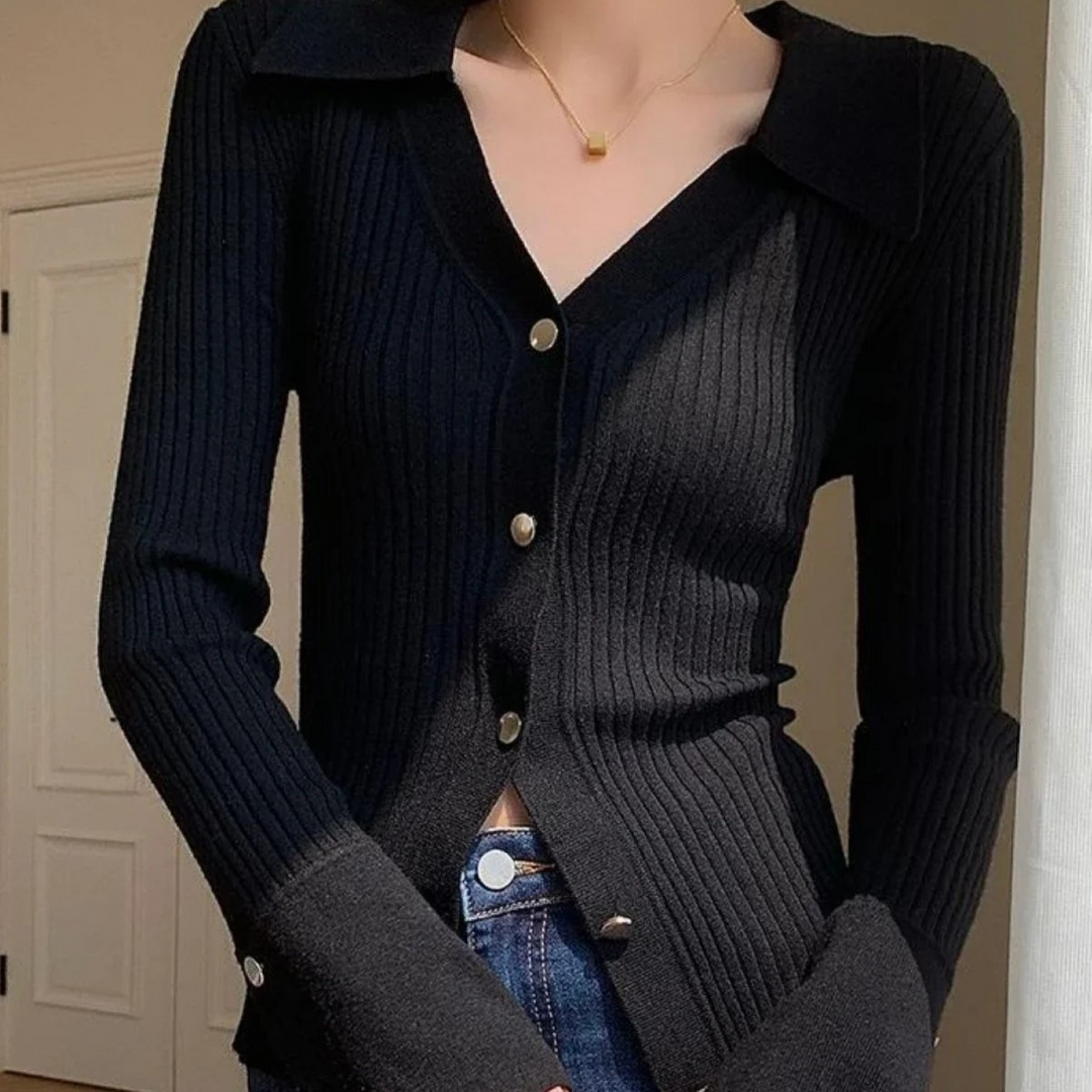 Levoire | Style Uni Veste Tricotée