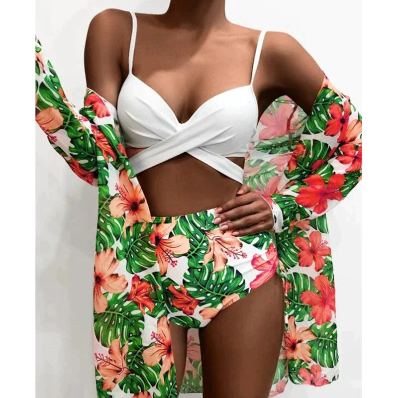 Levoire | Maillots De Bain À Motifs Floraux Vert foncé