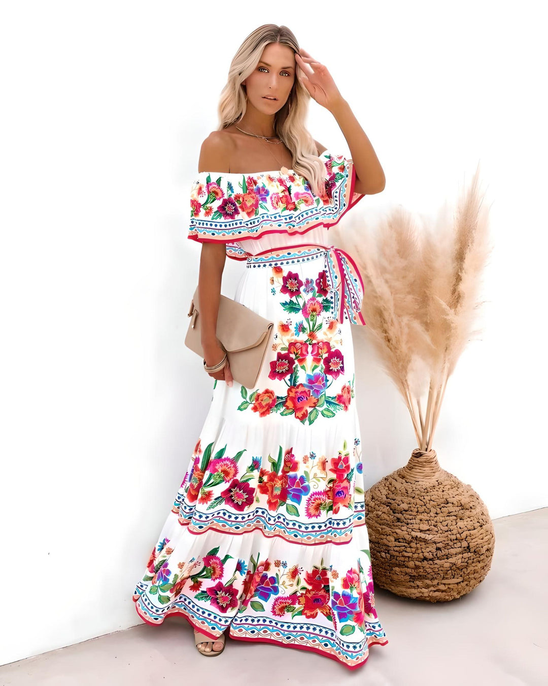 Levoire | Maxi Robe De Plage Boho Imprimée