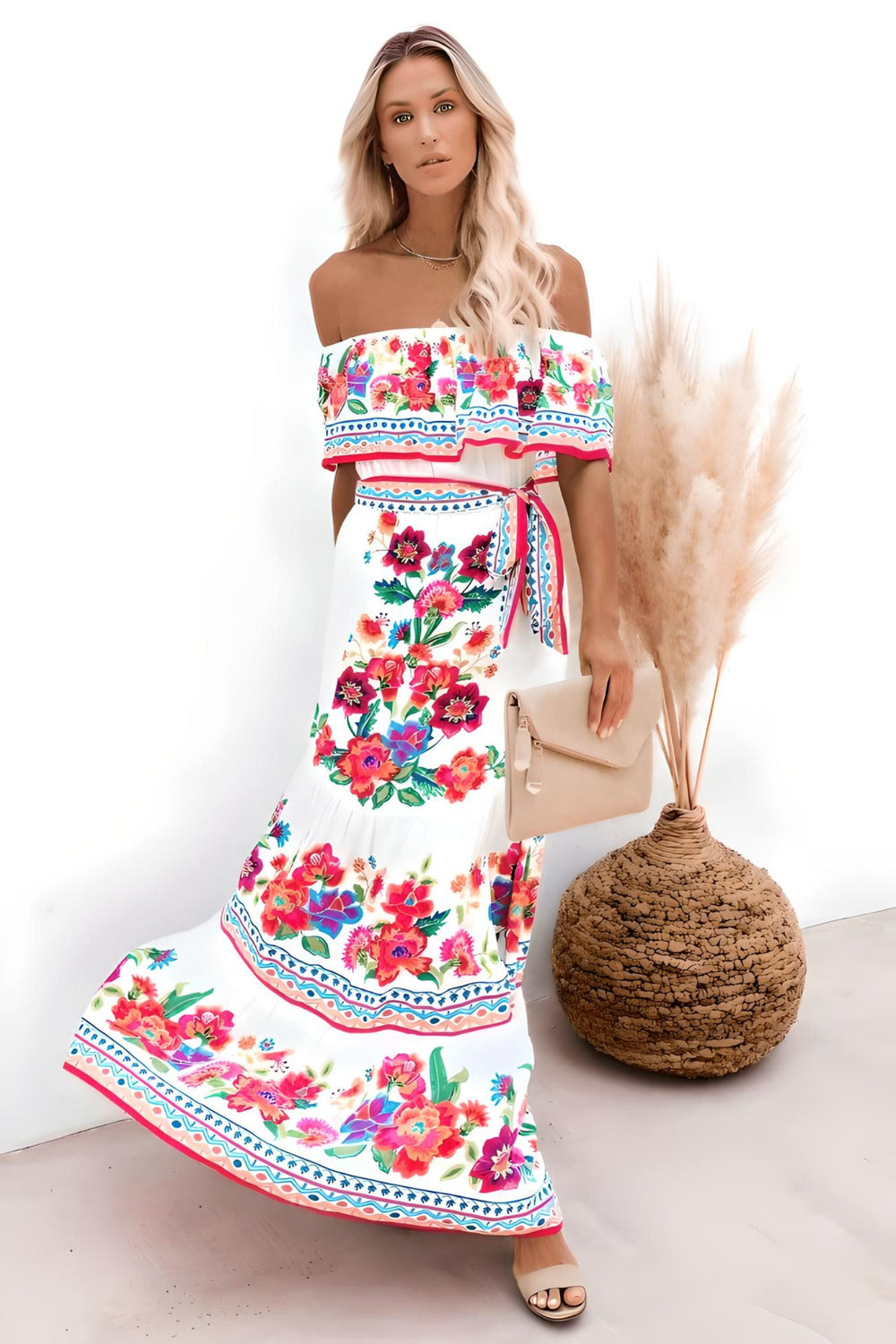 Levoire | Maxi Robe De Plage Boho Imprimée