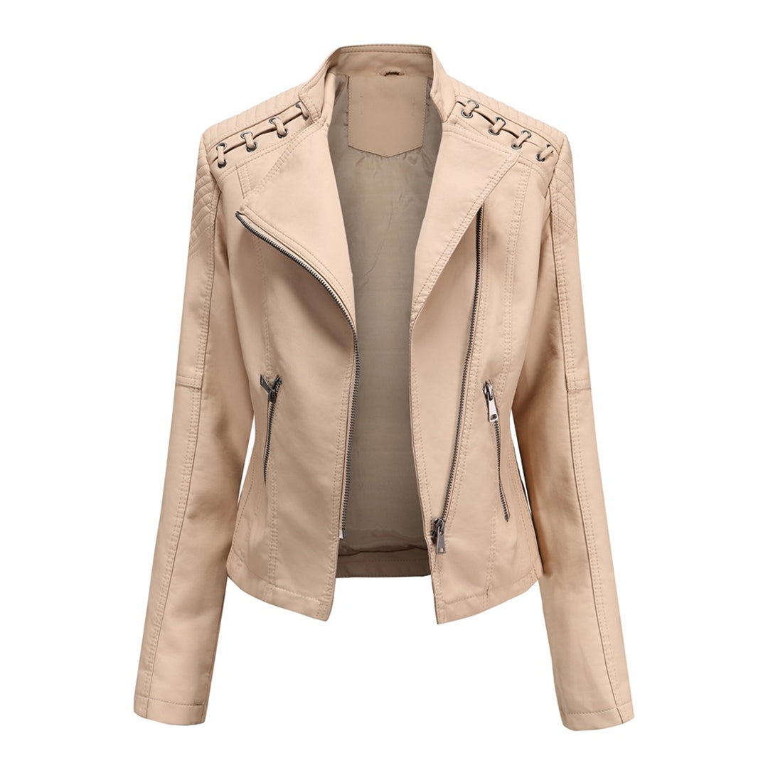 Levoire | Veste En Cuir Pour Femmes Khaki