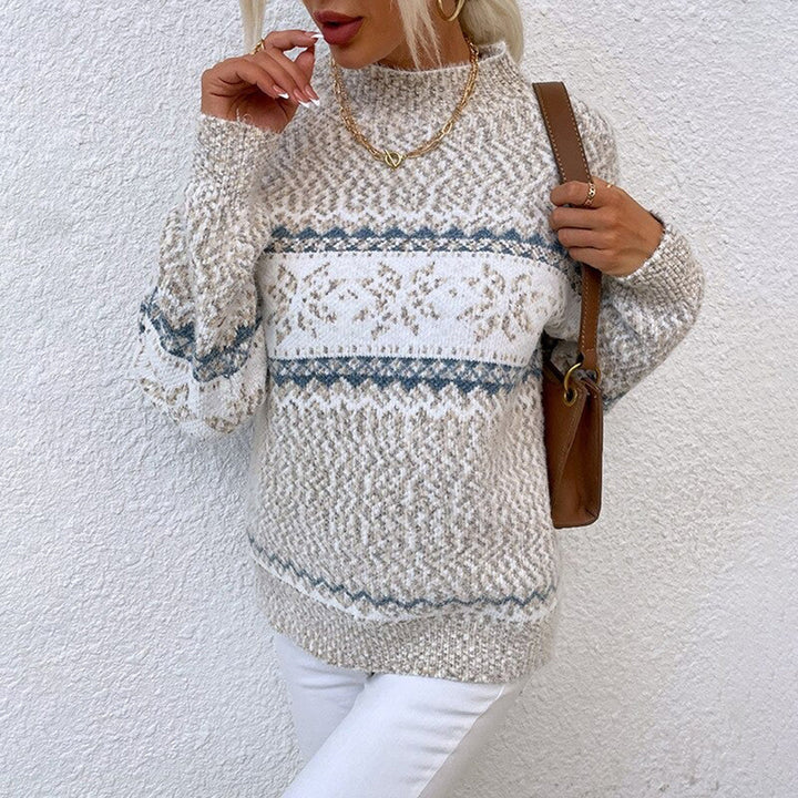 Levoire | Pull D'Automne Chaud Avec Motif Norvégien Gris clair