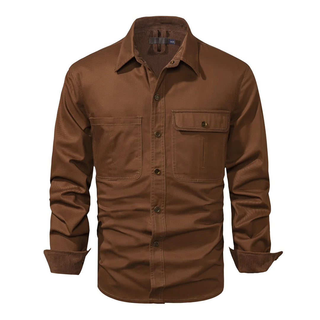 Levoire | Renta Chemise À Manches Longues Avec Boutons Et Poches Braun